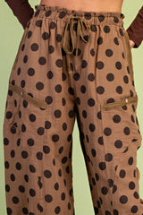 Polka-dot Gathered Ankle Parachute Pants