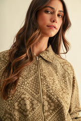 Bandana Printed Denim Blouson Jacket