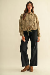 Bandana Printed Denim Blouson Jacket