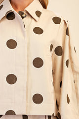 Polka Dot Collar Neck Jacket