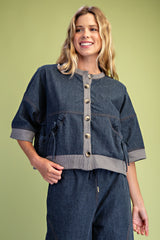 Oversized Denim Cardigan