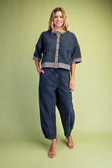 Oversized Denim Cardigan