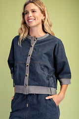 Oversized Denim Cardigan