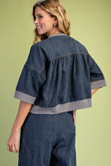 Oversized Denim Cardigan