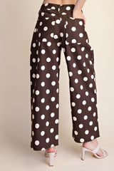 Brown Polka Dot Barrel Casual Pants