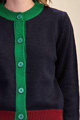 Color Combo Sweater Cardigan