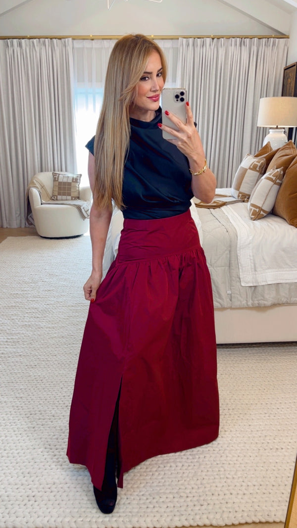Amara Wine Maxi Skirt