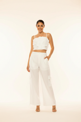 2 pc flower top with cargo pants