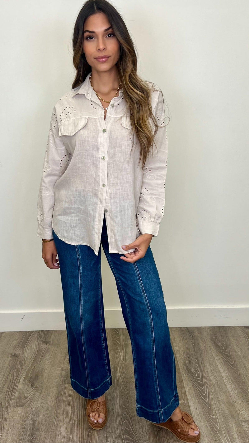 Giuliana Eyelet Top - PRINZZESA BOUTIQUE