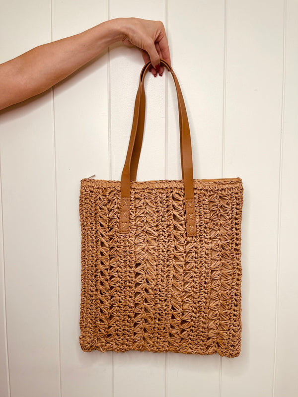 Camari Woven Khaki Tote