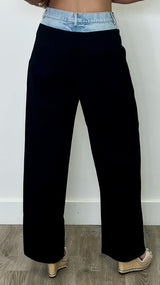 Giolino Black Pinstripe Pants