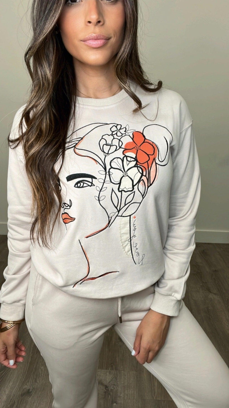 Mayra Embroidered Khaki Top - PRINZZESA BOUTIQUE