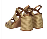 Punta Cana Straw Metallic Sandals