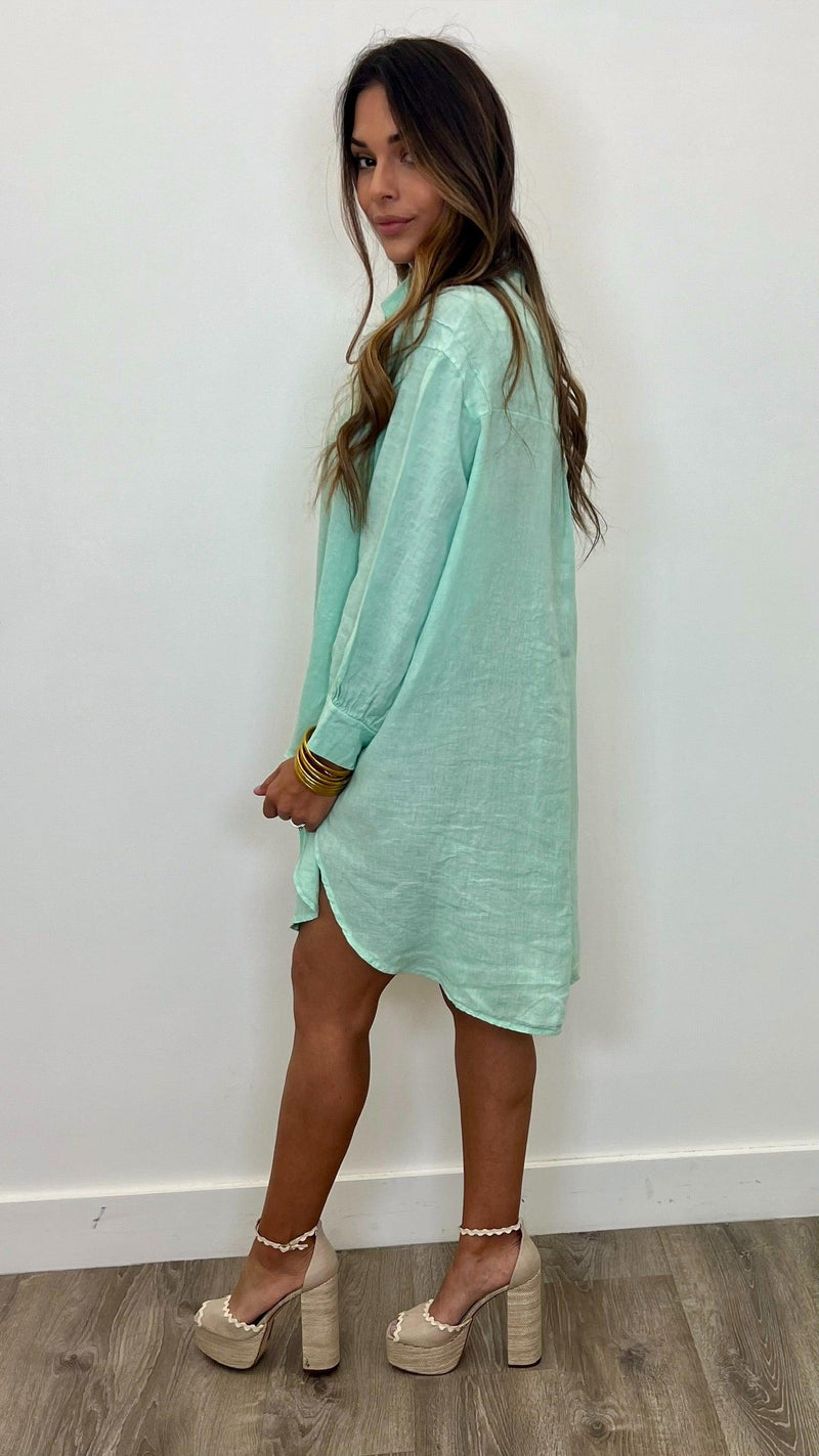 Martina Linen Button Up Dress