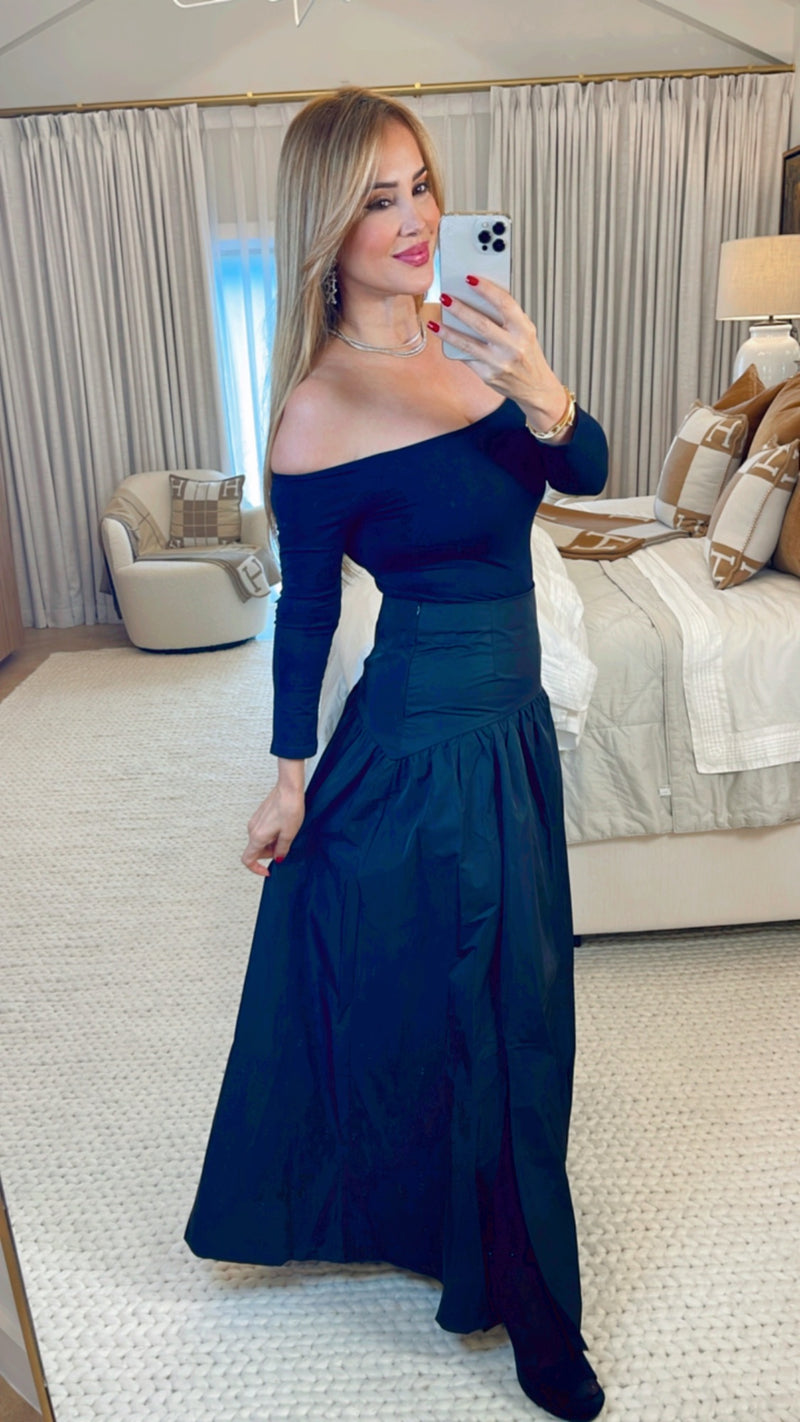 Selene Black Maxi Skirt