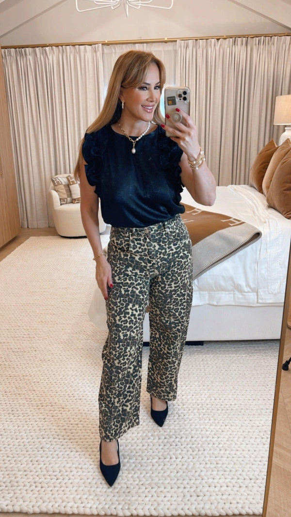 Cheyanne Animal Print Denim Pants - PRINZZESA BOUTIQUE