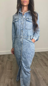 Sabrina Denim Maxi Dress - PRINZZESA BOUTIQUE