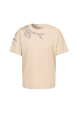 Short Sleeve T-shirt With Beaded Applique