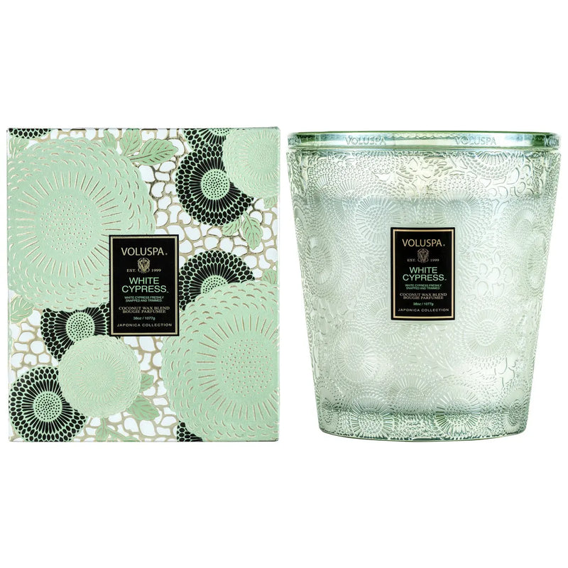 3 WICK 38 OZ HEARTH CANDLE WHITE CYPRESS - PRINZZESA BOUTIQUE