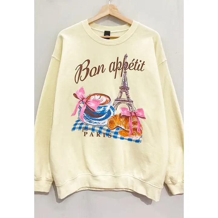 Bon Appetit Paris Sweatshirt - PRINZZESA BOUTIQUE
