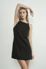 Tina Black Halter Mini Dress - PRINZZESA BOUTIQUE