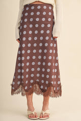 MIDI SKIRT WITH LACE HEM