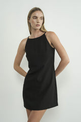 Tina Black Halter Mini Dress - PRINZZESA BOUTIQUE