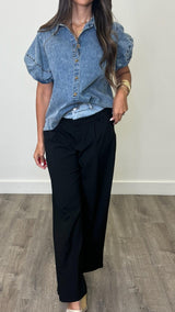 Giolino Black Pinstripe Pants