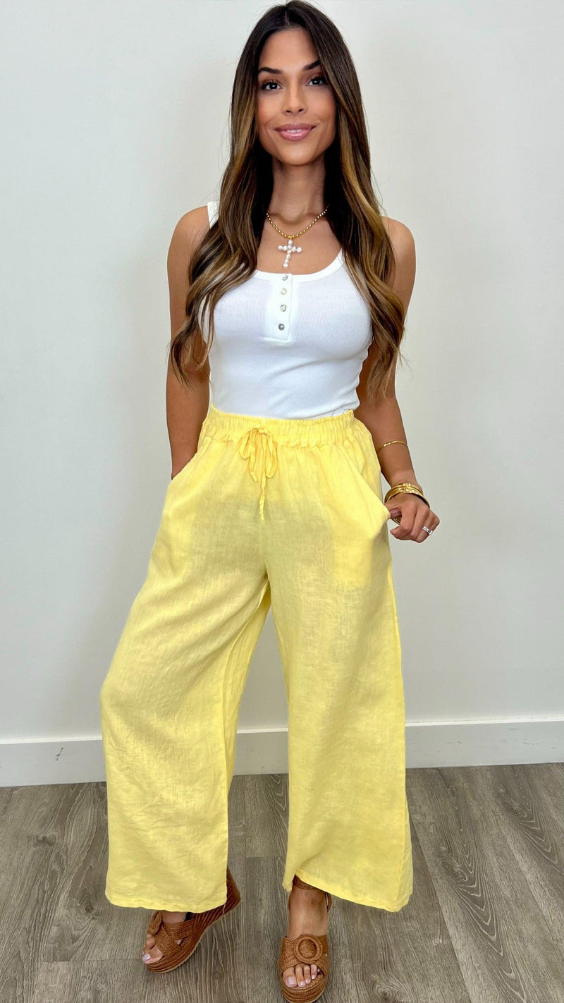 Alessandra Linen Pants - PRINZZESA BOUTIQUE