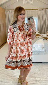 Pascalina Red Print Dress - PRINZZESA BOUTIQUE