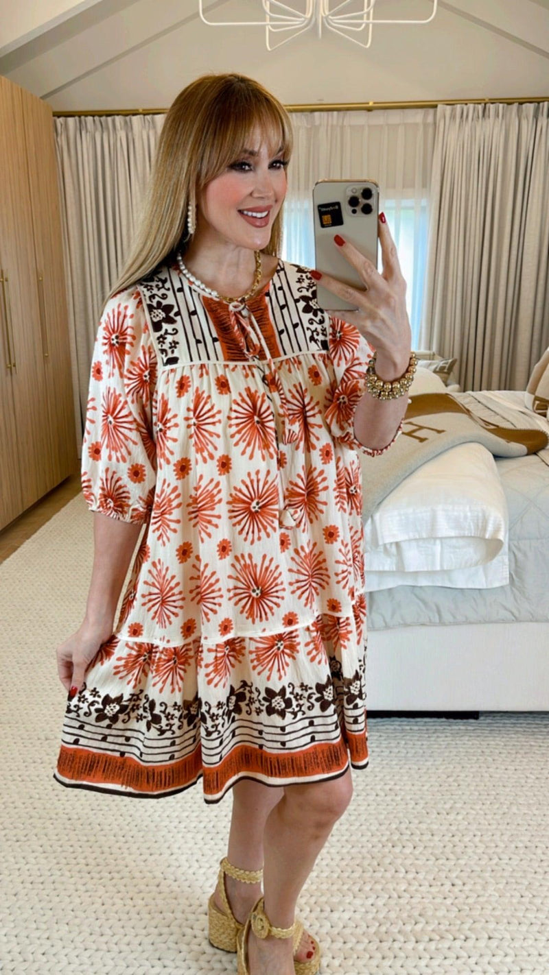 Pascalina Red Print Dress - PRINZZESA BOUTIQUE