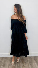 Isabella Eyelet Maxi Dress - PRINZZESA BOUTIQUE