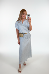 Floral Embroidery Cotton Lace Trim Skirt Top Set