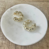 Twisted Chunky Golden Hoops - PRINZZESA BOUTIQUE