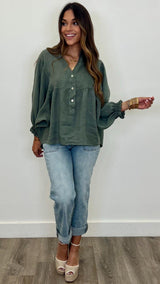 Lorenza Linen Top - PRINZZESA BOUTIQUE