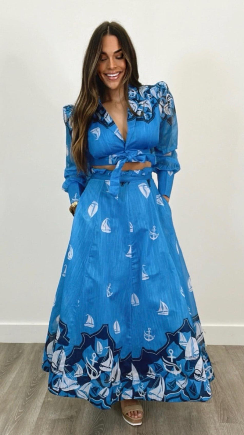 Portofino Blue Set - PRINZZESA BOUTIQUE