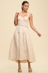 Almond Textured Woven Midi Belt Dress