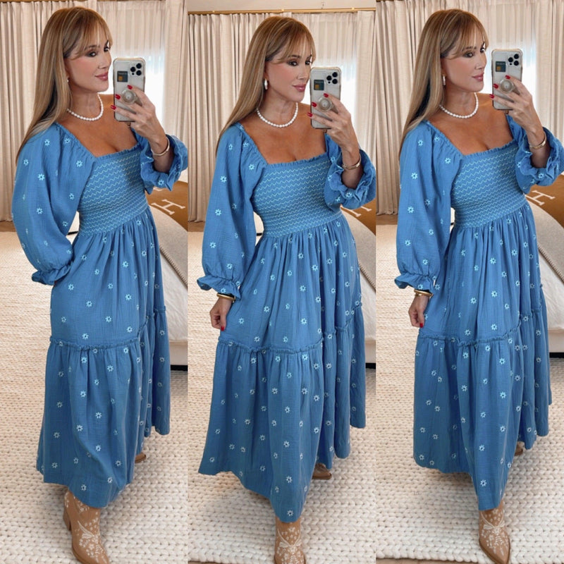 Amber Indigo Maxi Dress - PRINZZESA BOUTIQUE