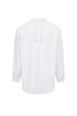 Embellished Yoke Woven Long Sleeve Top