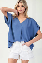 The Janet Top in Camel Denim