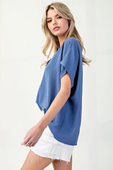 The Janet Top in Camel Denim