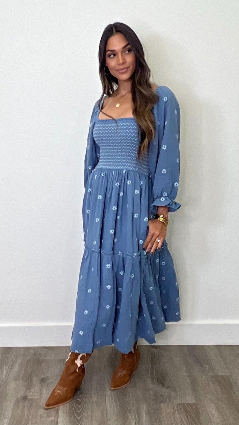 Amber Indigo Maxi Dress - PRINZZESA BOUTIQUE