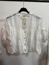 Puff Sleeve Italian Blouse in White