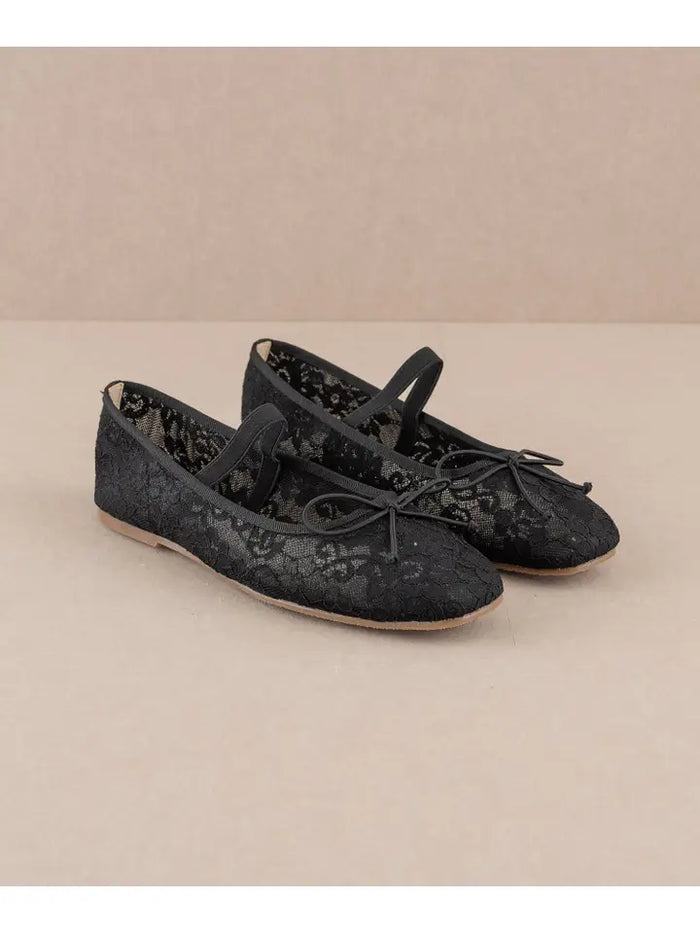 The Bisbee Black Lace Ballet Flats PRINZZESA BOUTIQUE