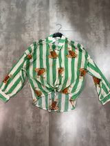 Safari Paradise Striped Cabana Shirt Green