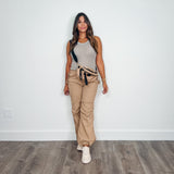 Roux Cargo Pants in Khaki - PRINZZESA BOUTIQUE