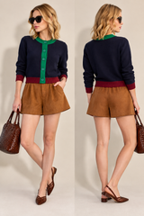Color Combo Sweater Cardigan