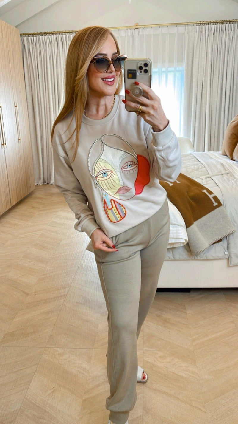 Reina Khaki Sweatshirt - PRINZZESA BOUTIQUE