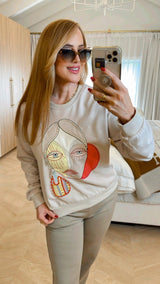 Reina Khaki Sweatshirt - PRINZZESA BOUTIQUE
