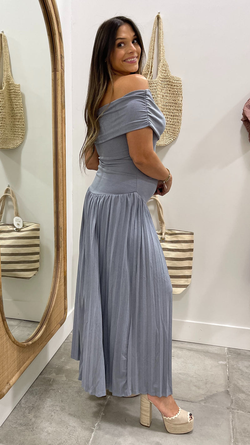 Ashton Slate Blue Maxi Dress